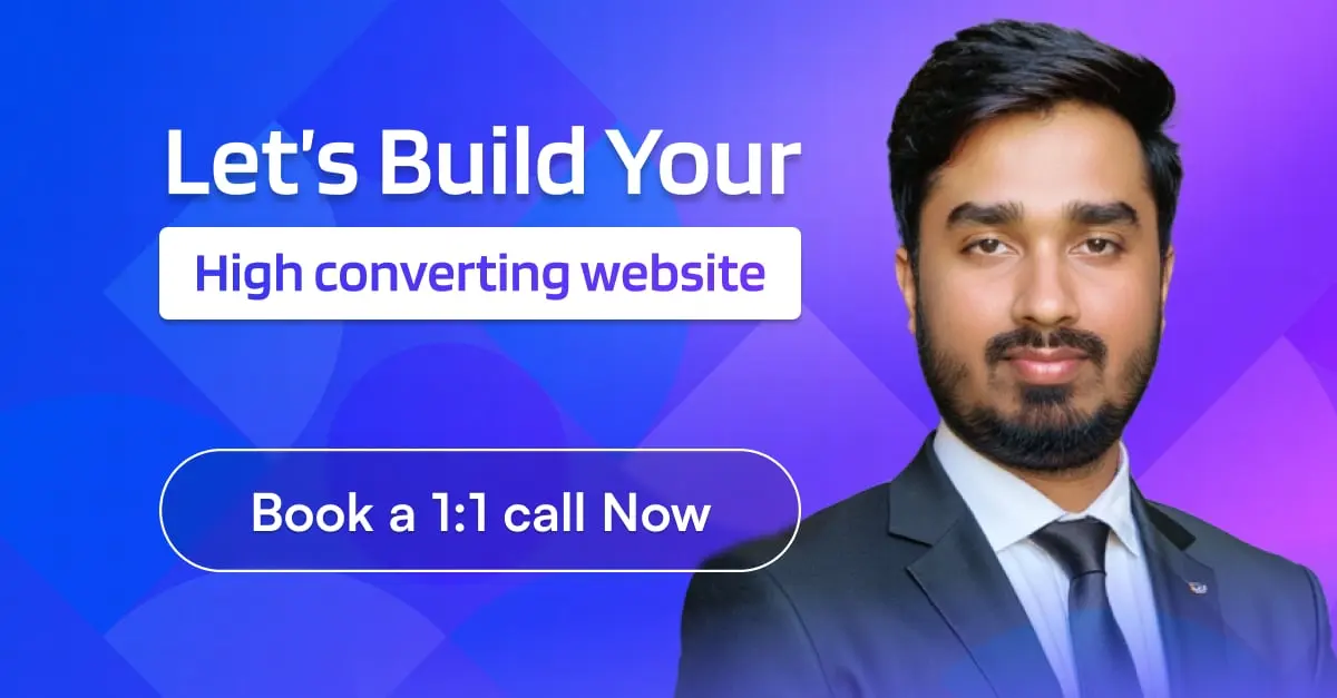 Anik's Featured card: let's build your high-converting website, book a 1:1 call