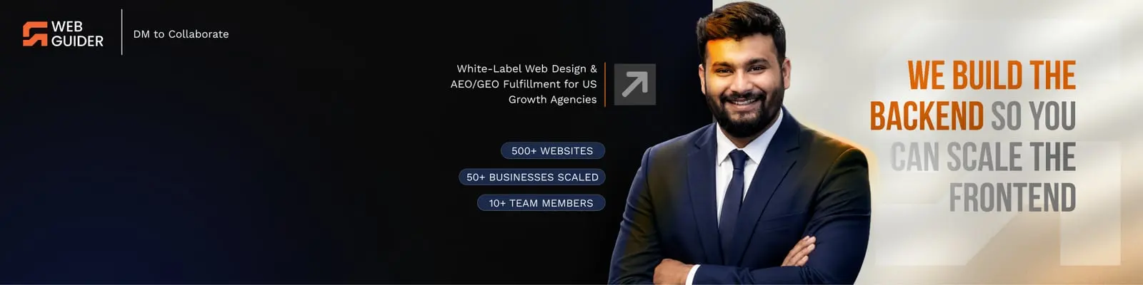 Marufur Rahman Abir's LinkedIn banner: we build the backend so you can scale the frontend