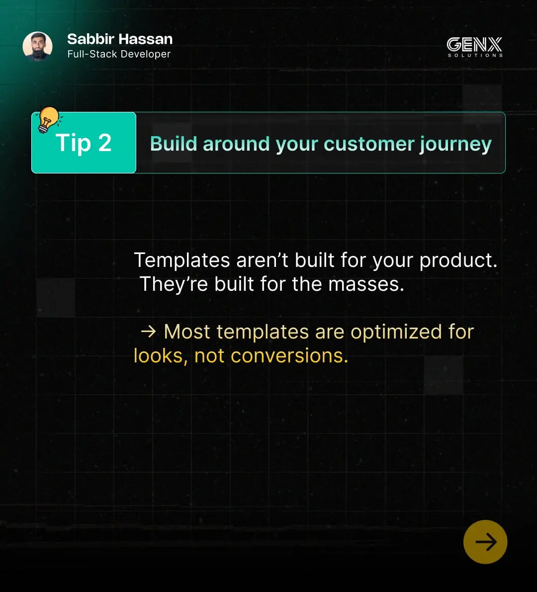 GenXSolution carousel, slide 4: Tip 2: build around your customer journey