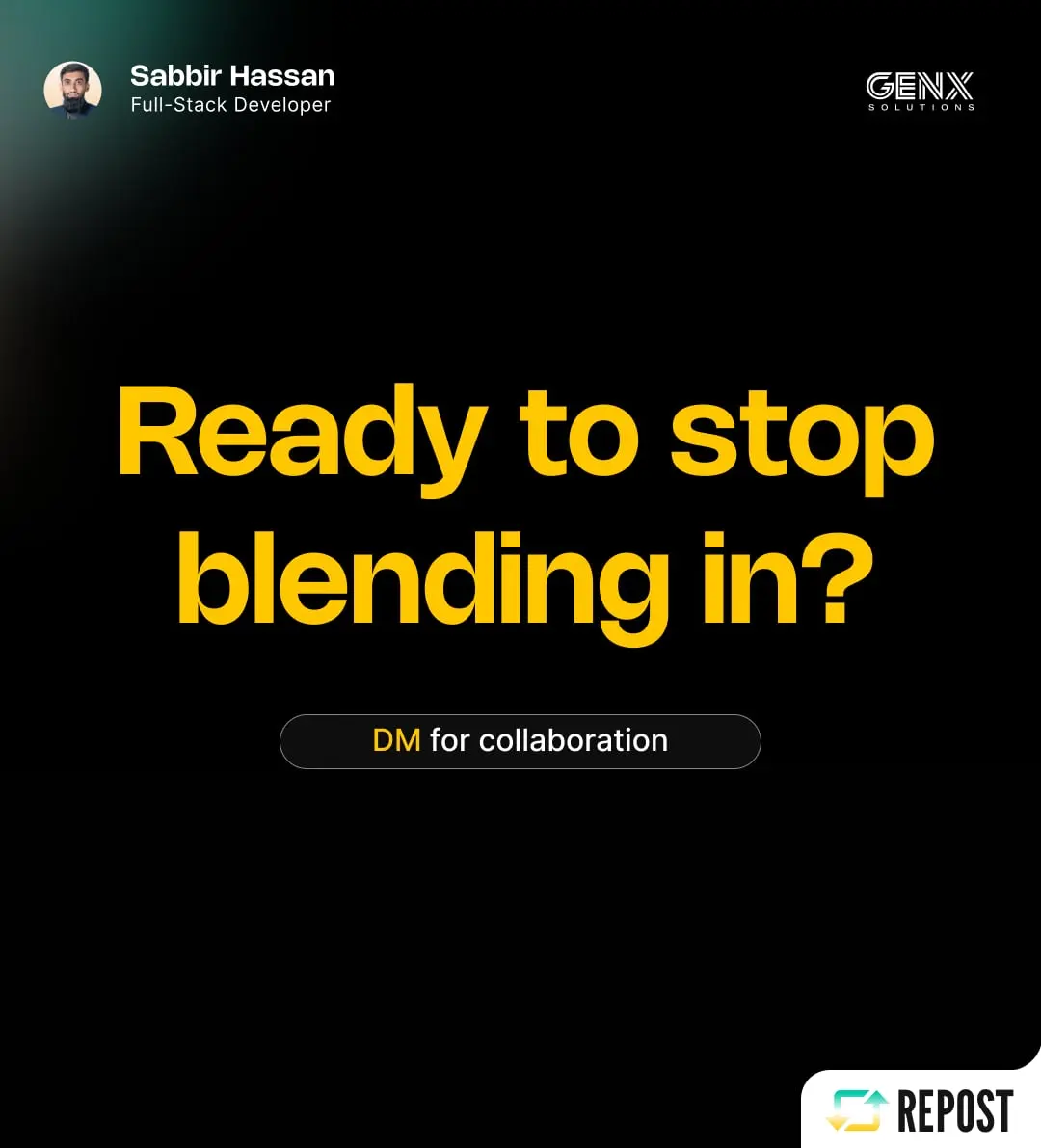 GenXSolution carousel, slide 8: Ready to stop blending in?