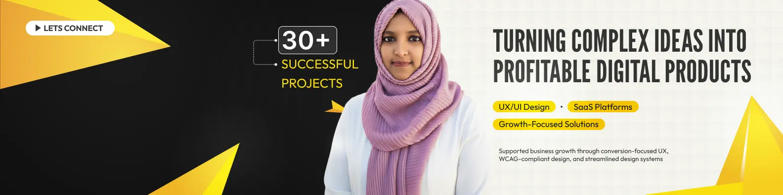Zakera Wadud's LinkedIn banner: turning complex ideas into profitable digital products