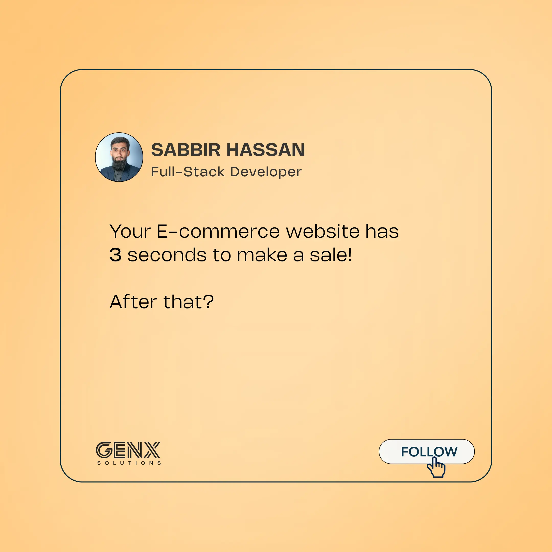 GenXSolution one-pager: 3 seconds to make a sale
