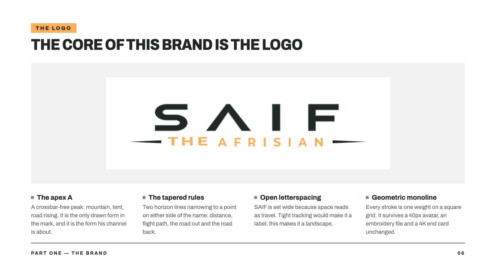 Brand guideline page 6: The logo