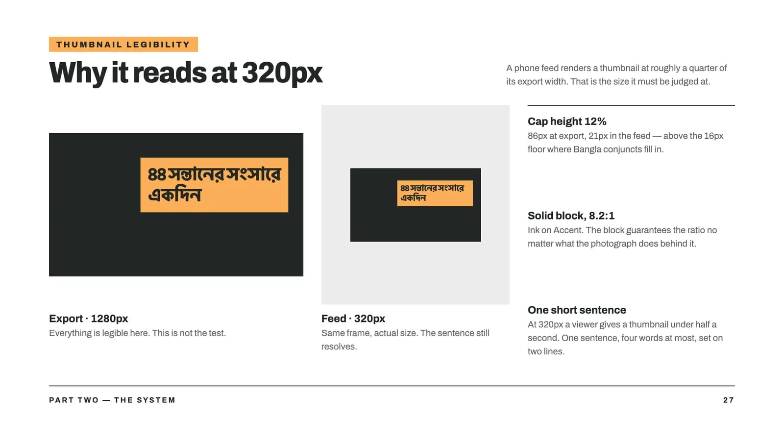 Brand guideline page 27: Thumbnail legibility