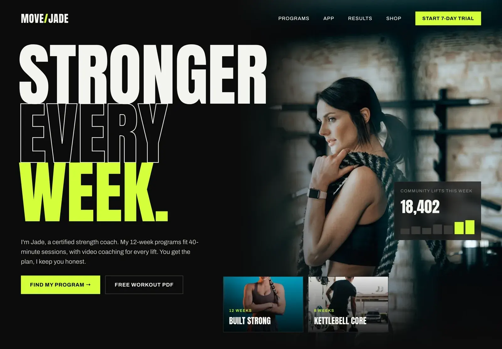 Move / Jade landing page concept
