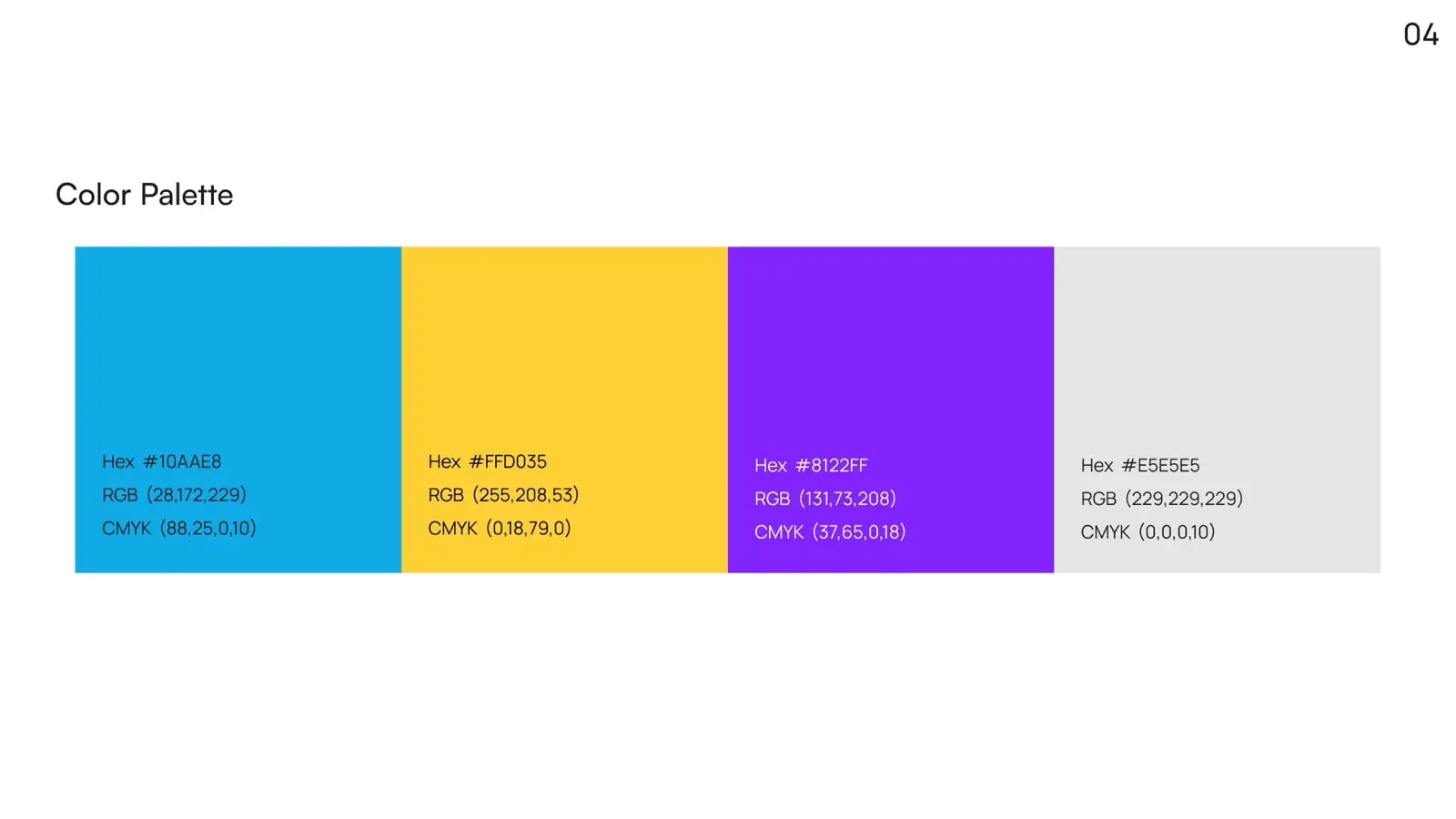 Md Jubayer Rahman Anik brand guideline, page 4: Colour palette