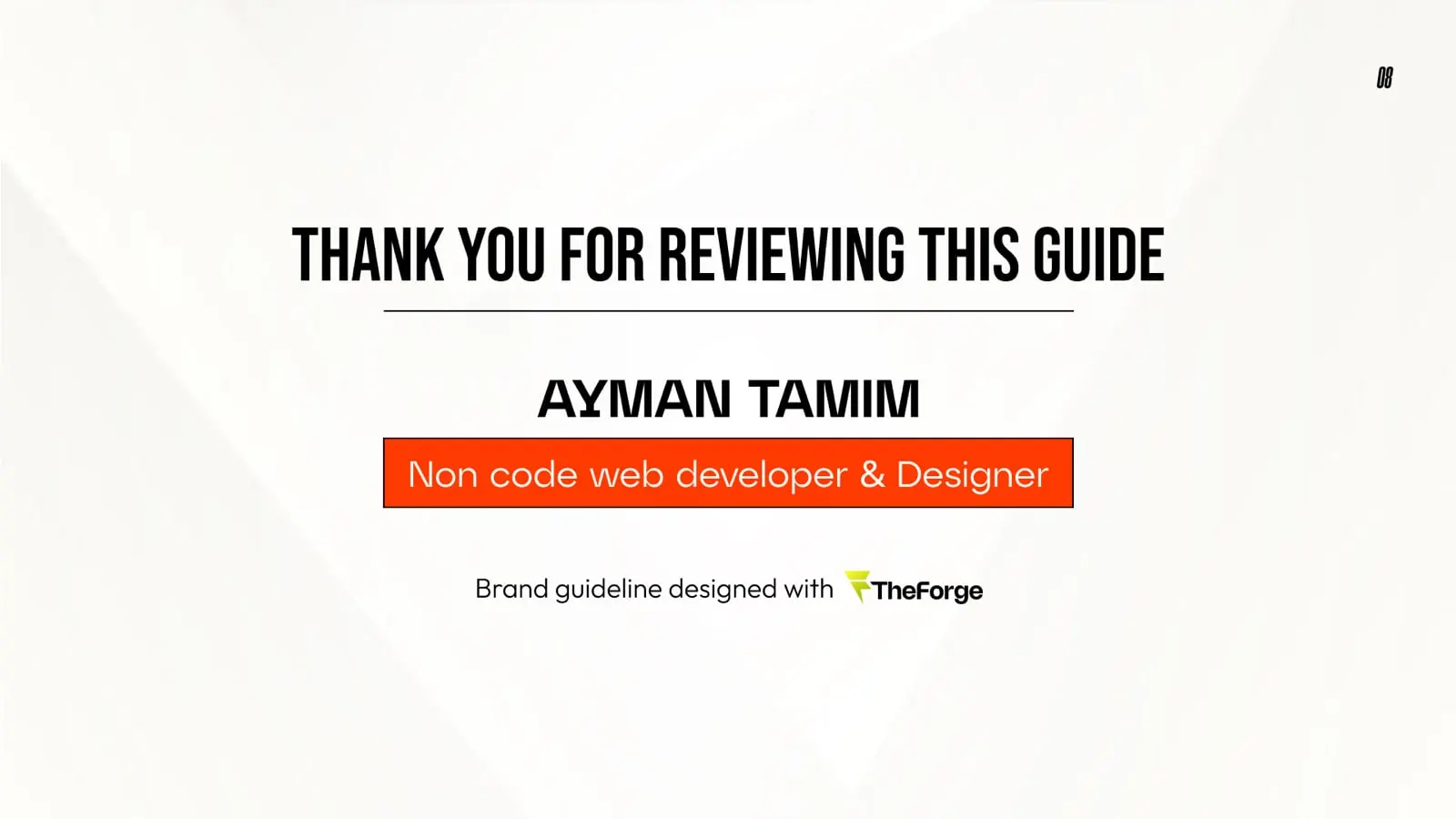 Ayman Tamim brand guideline, page 11: Thank you