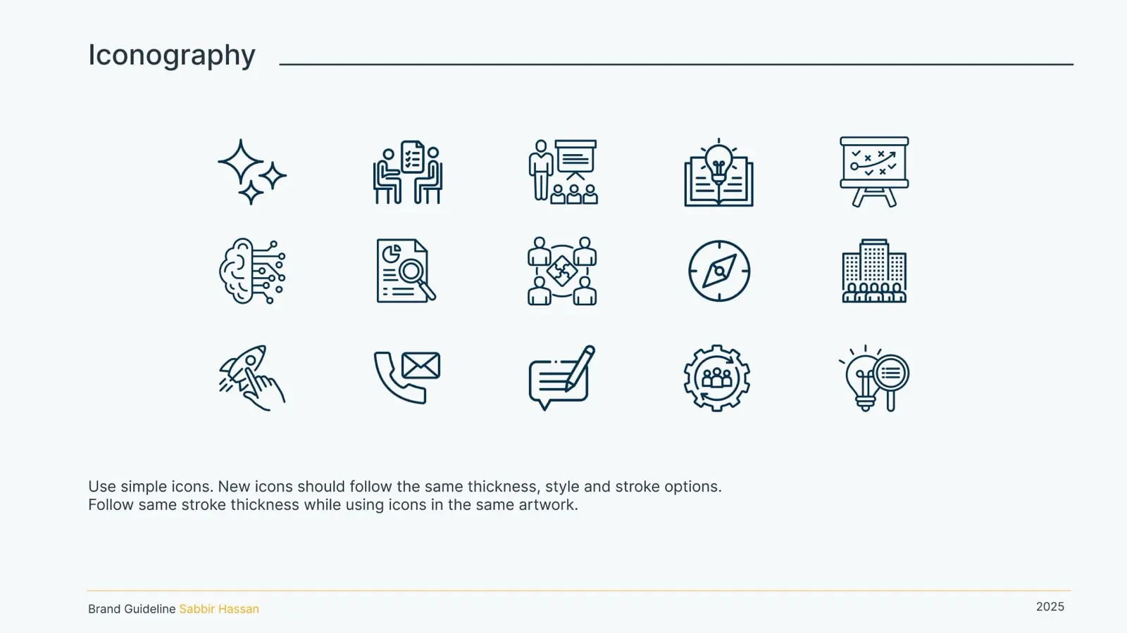 GenXSolution brand guideline, page 11: Iconography