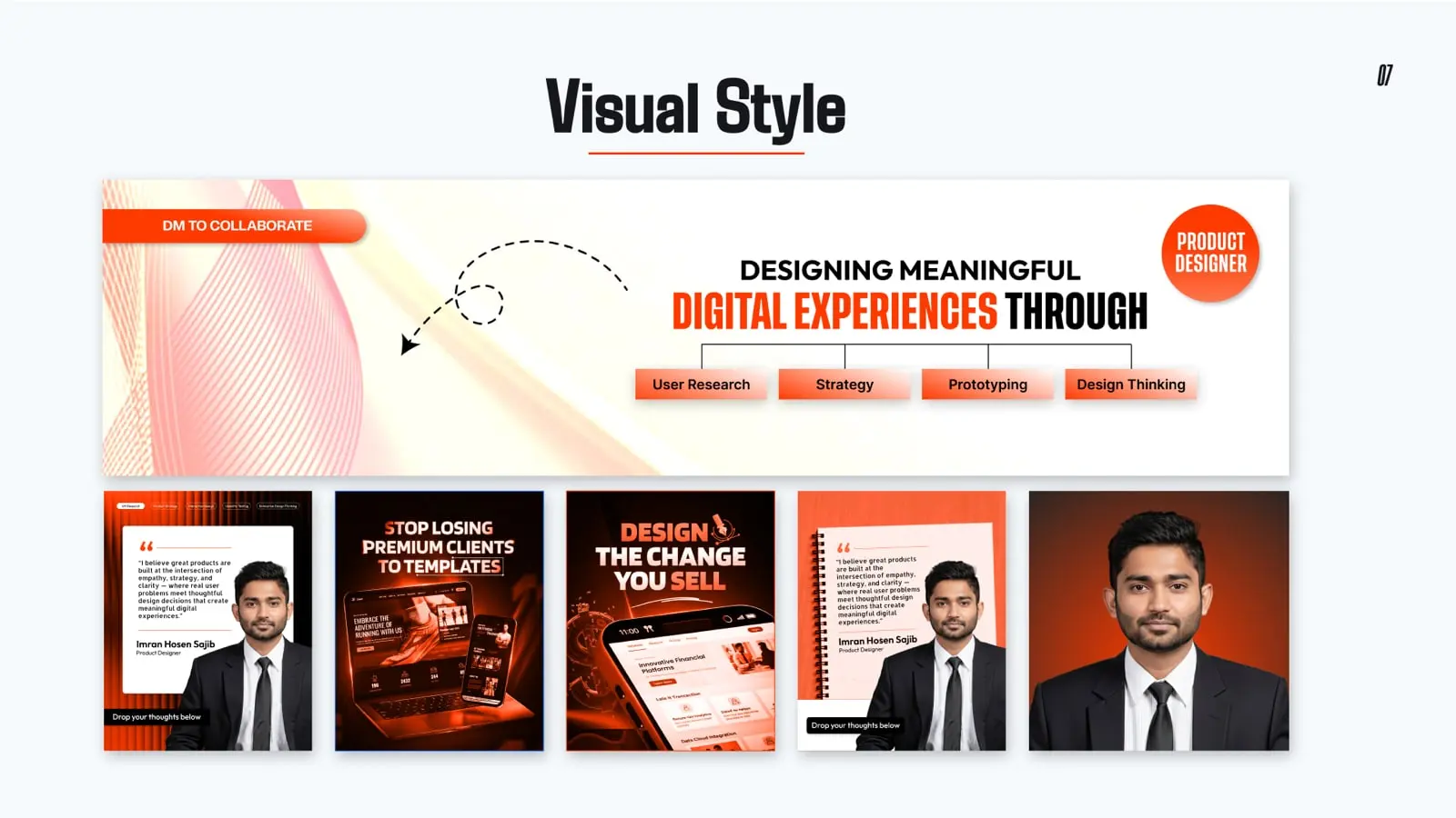 Imran Hosen Sajib brand guideline, page 7: Visual style