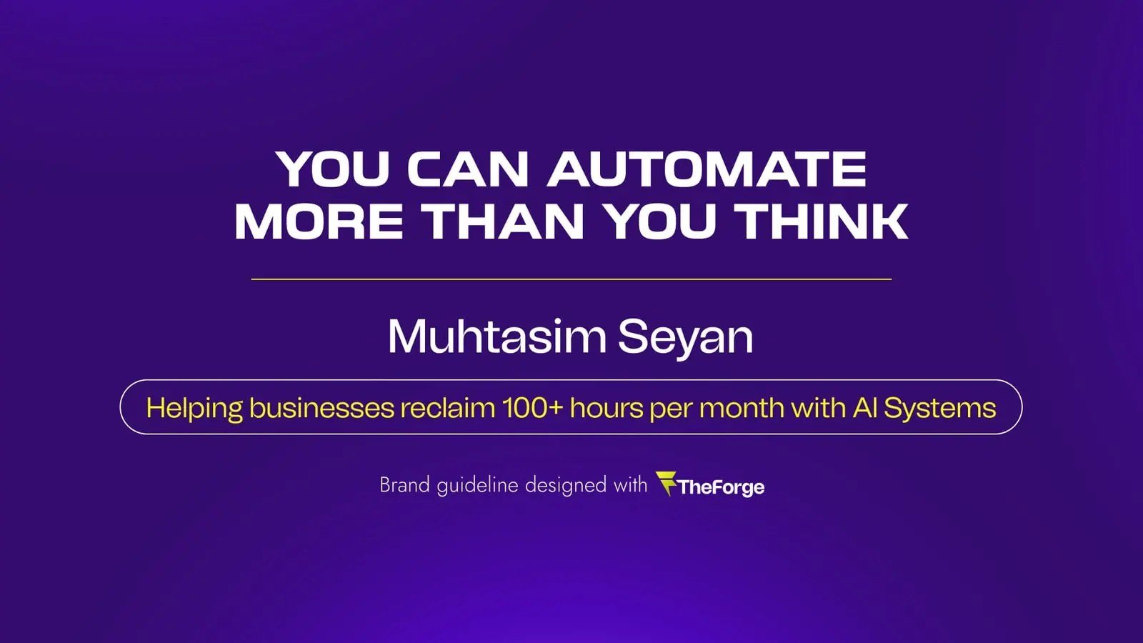 Muhtasim Seyan brand guideline, page 6: Closing