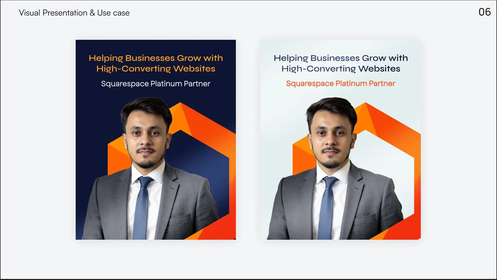 Saiman Hossain Sakib brand guideline, page 6: Visual presentation