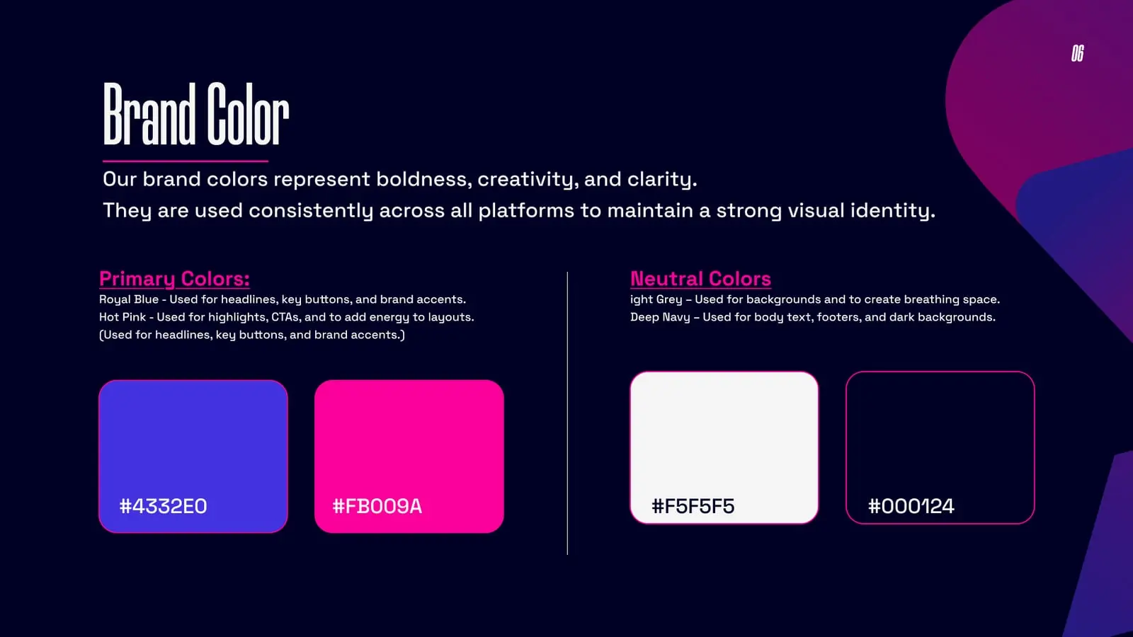 Salesy AI brand guideline, page 6: Brand colour