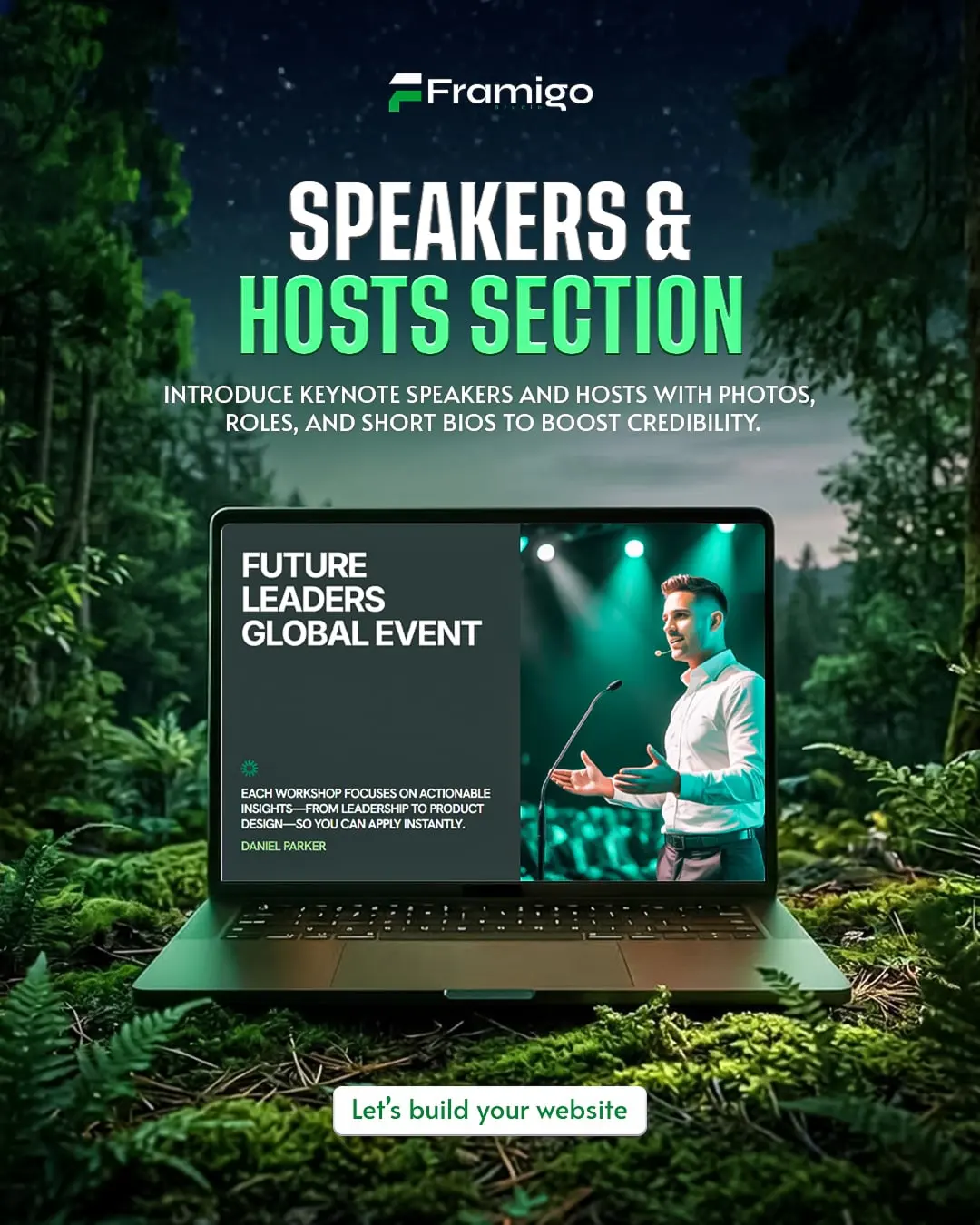 Framigo post: Eventry speakers section