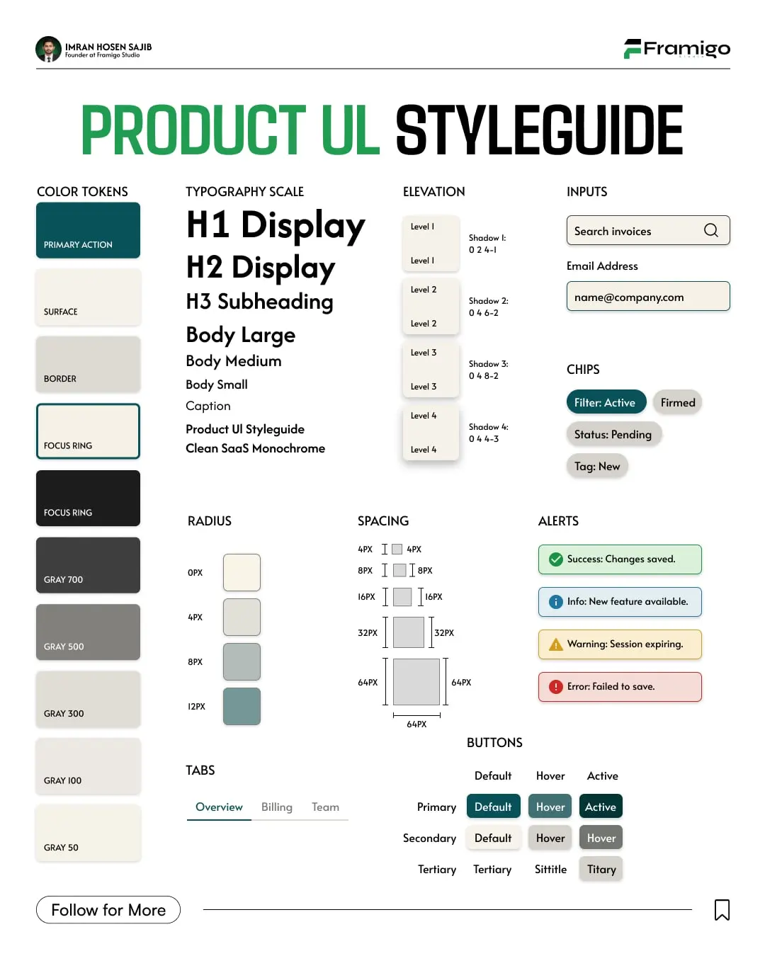 Framigo post: Product UI styleguide